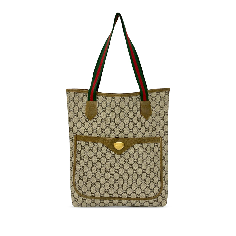 Pre-Loved Gucci GG Supreme Plus Web Tote